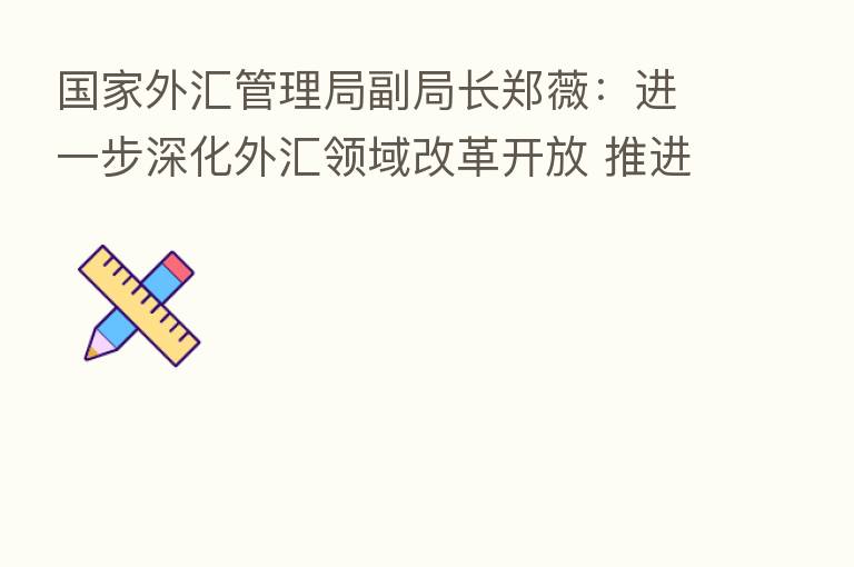 国家外汇管理局副局长郑薇:进一步深化外汇领域改革开放 推进跨境贸易和投融资便利化