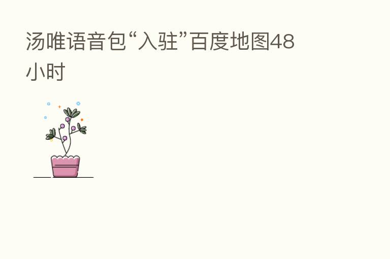 汤唯语音包“入驻”百度地图48小时