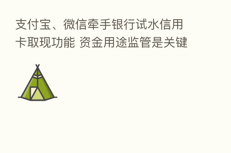 支付宝、微信牵手银行试水信用卡取现功能 资金用途监管是关键