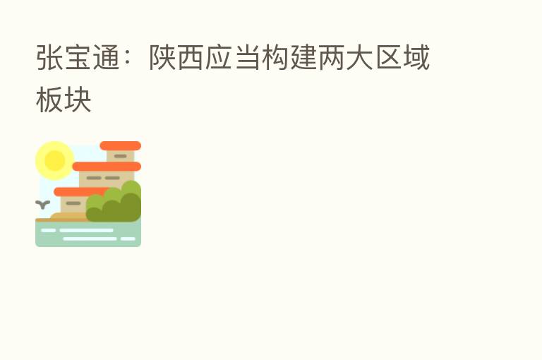 张宝通:陕西应当构建两大区域板块