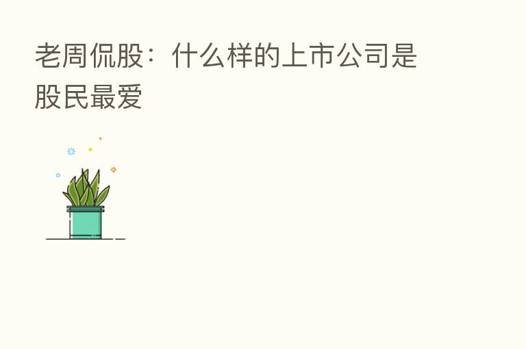 老周侃股:什么样的上市公司是股民 爱