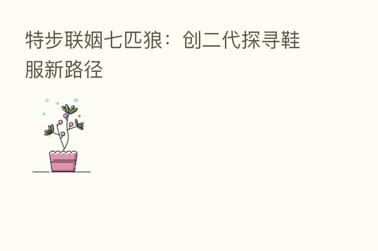 特步联姻七匹狼：创二代探寻鞋服新路径