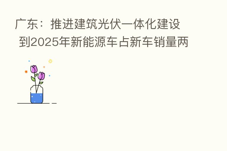 广东:推进建筑光伏一体化建设 到2025年新能源车占新车销量两成