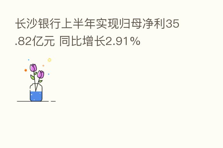 长沙银行上半年实现归母净利35.82亿元 同比增长2.91%