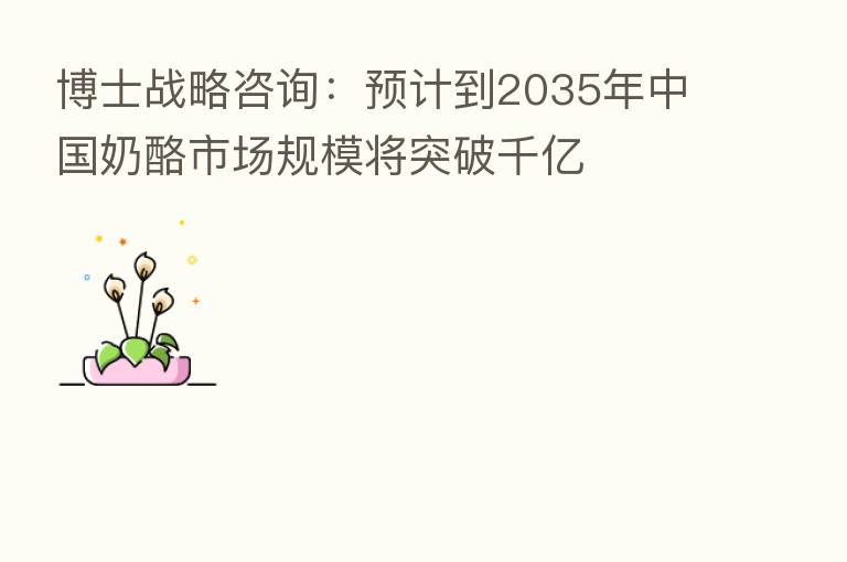 博士战略咨询:预计到2035年中国奶酪市场规模将突破千亿
