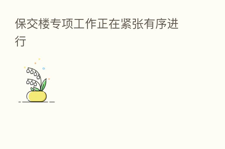 保交楼专项工作正在紧张有序进行