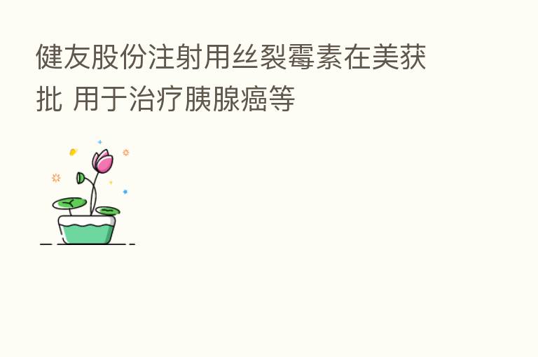 健友股份注射用丝裂霉素在美获批 用于治疗胰腺癌等