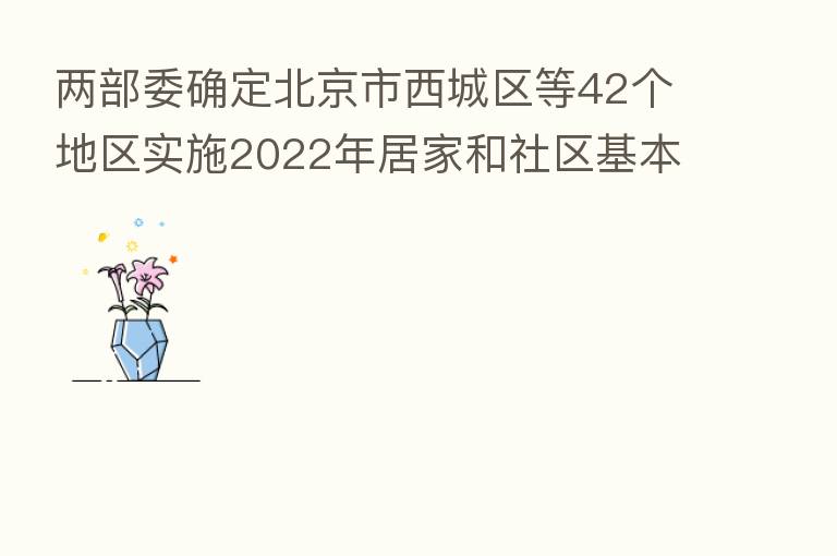 两部委确定北京市西城区等42个地区实施2022年居家和社区基本养老服务提升行动项目