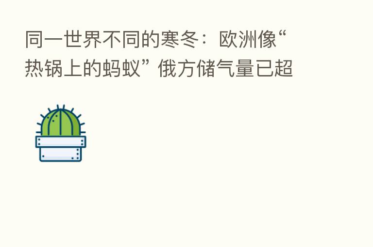同一世界不同的寒冬:欧洲像“热锅上的蚂蚁” 俄方储气量已超90%