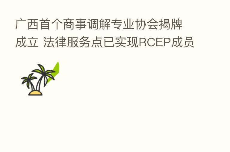 广西首个商事调解专业协会揭牌成立 法律服务点已实现RCEP成员国全覆盖