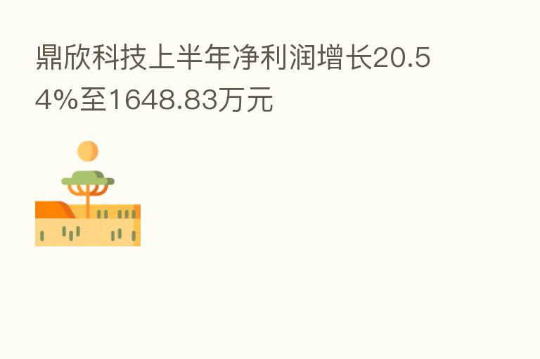 鼎欣科技上半年净利润增长20.54%至1648.83万元