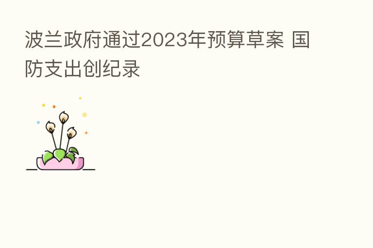 波兰政府通过2023年预算草案 国防支出创纪录