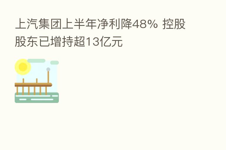 上汽集团上半年净利降48% 控股股东已增持超13亿元