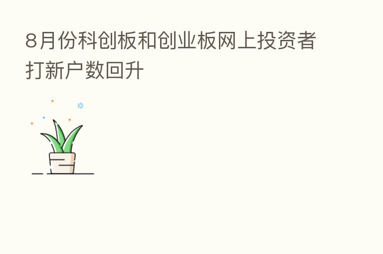 8月份科创板和创业板网上投资者打新户数回升