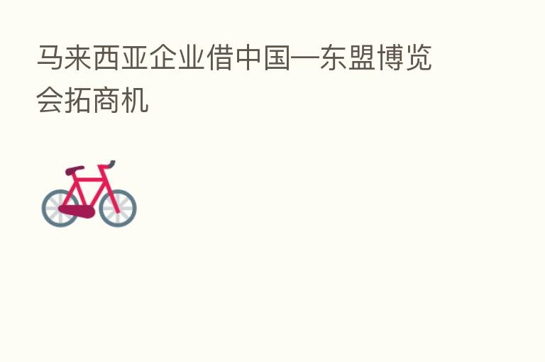 马来西亚企业借中国—东盟博览会拓商机