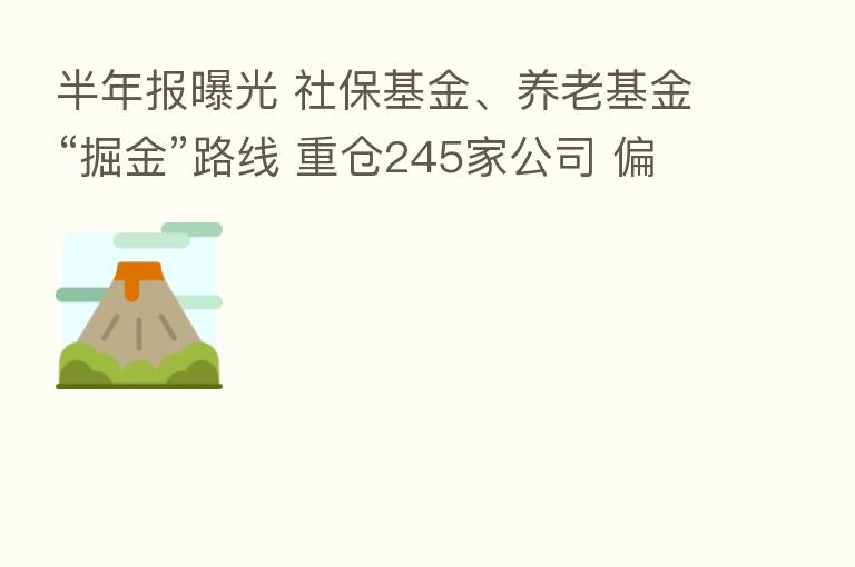 半年报曝光 社保基金、养老基金“掘金”路线 重仓245家公司 偏爱行业龙头和绩优股