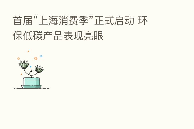 首届“上海消费季”正式启动 环保低碳产品表现亮眼
