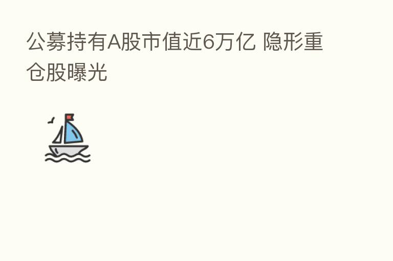 公募持有A股市值近6万亿 隐形重仓股曝光