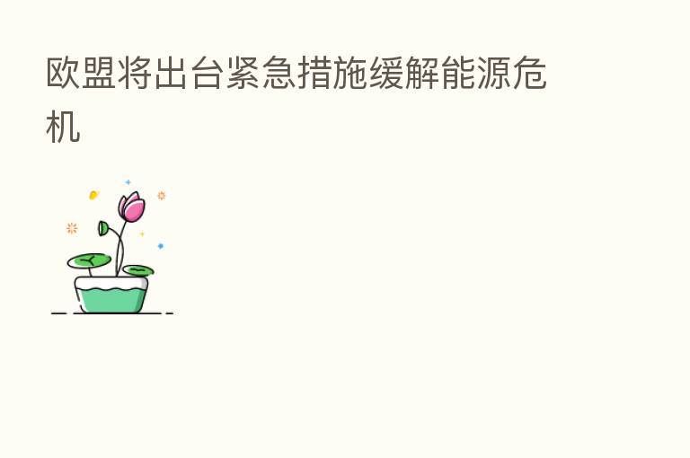 欧盟将出台紧急措施缓解能源危机