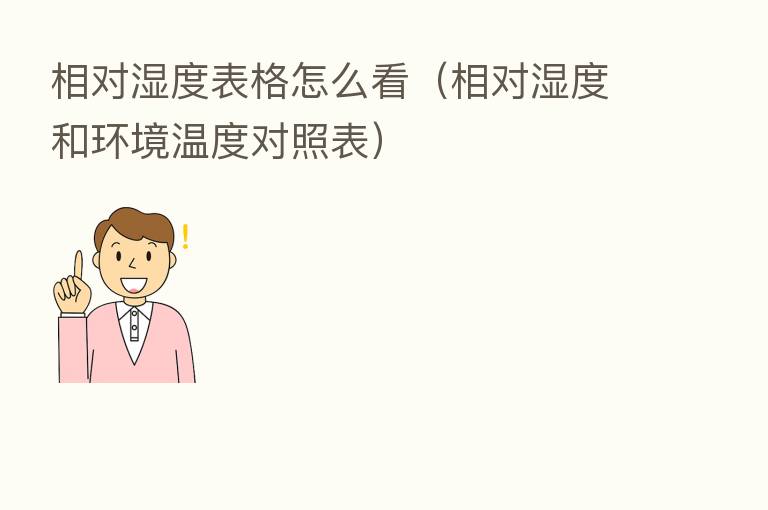 相对湿度表格怎么看(相对湿度和环境温度对照表)
