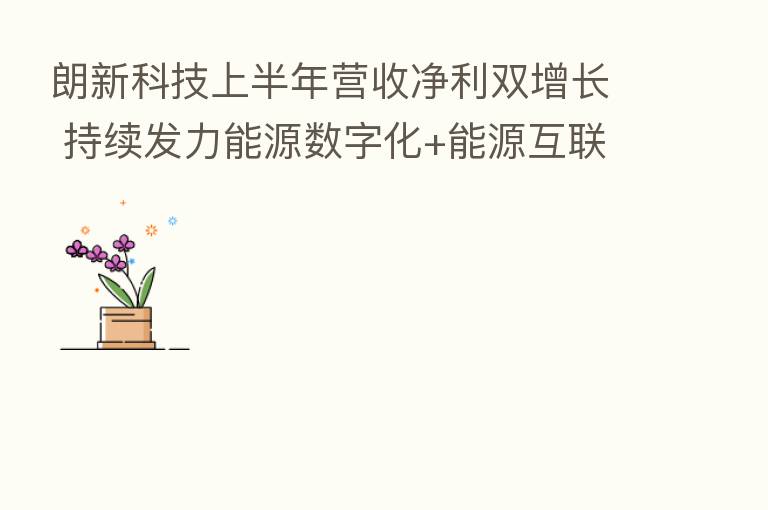 朗新科技上半年营收净利双增长 持续发力能源数字化+能源互联网