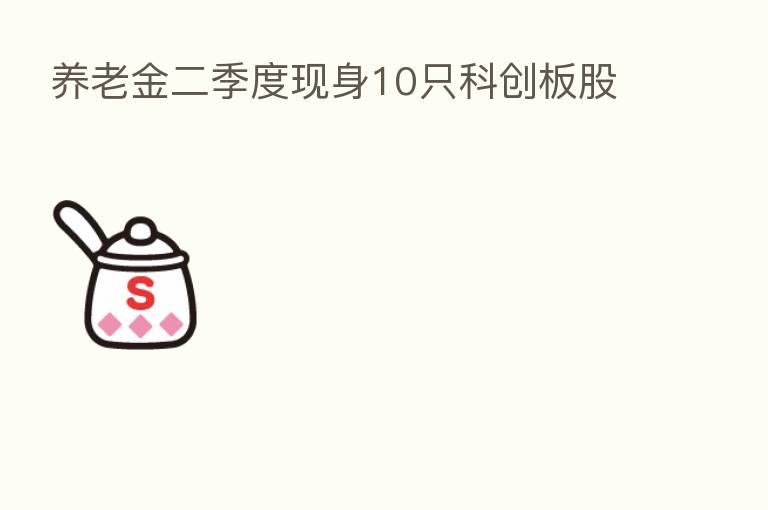 养老金二季度现身10只科创板股
