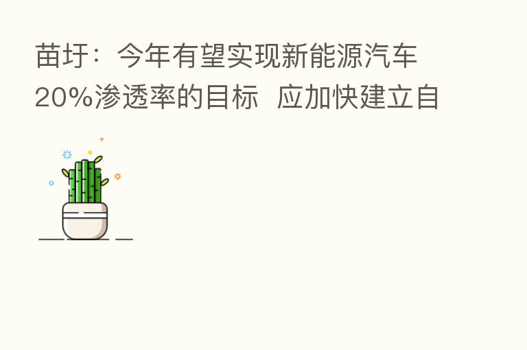 苗圩：今年有望实现新能源汽车20%渗透率的目标  应加快建立自主可控的车用操作系统
