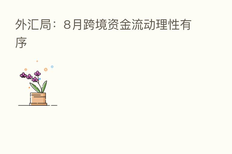 外汇局:8月跨境资金流动理性有序