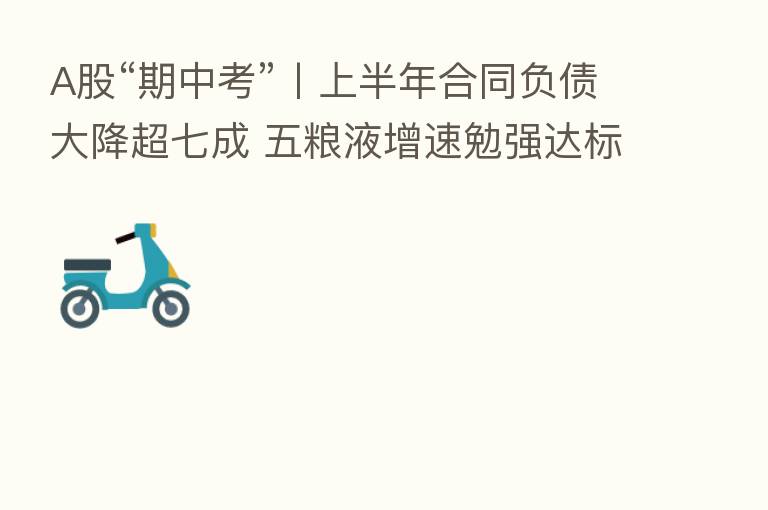 A股“期中考”丨上半年合同负债大降超七成 五粮液增速勉强达标露疲态
