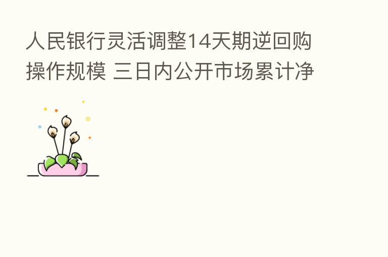 人民银行灵活调整14天期逆回购操作规模 三日内公开市场累计净投放550亿元