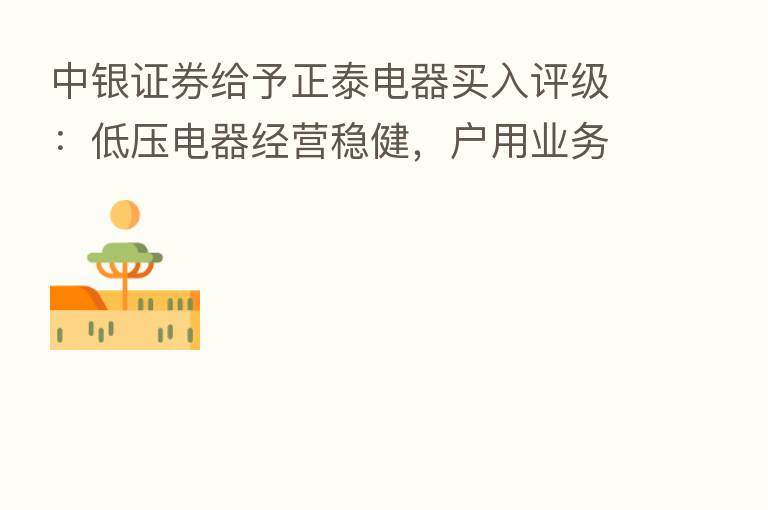 中银证券给予正泰电器买入评级:低压电器经营稳健,户用业务份额亮眼