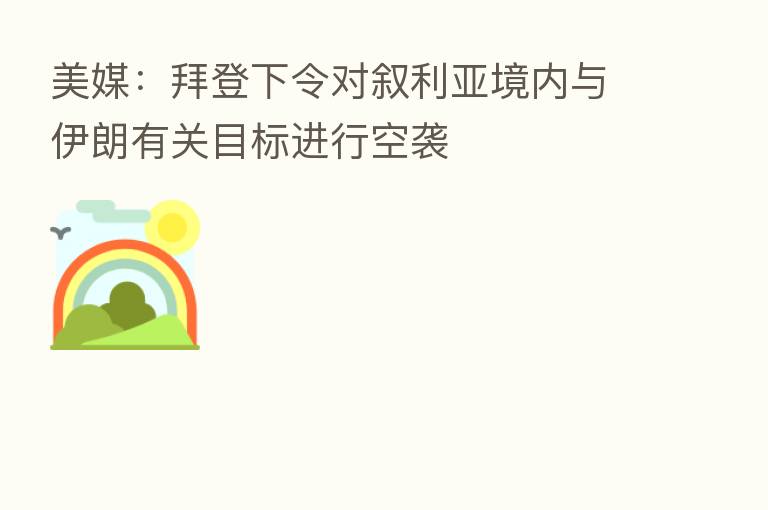 美媒:拜登下令对叙利亚境内与伊朗有关目标进行空袭