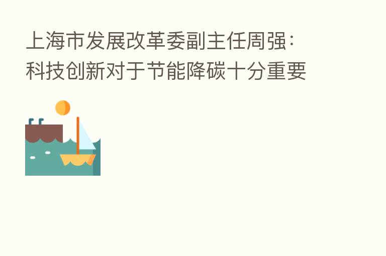 上海市发展改革委副主任周强:科技创新对于节能降碳十分重要