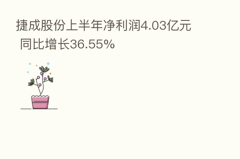 捷成股份上半年净利润4.03亿元 同比增长36.55%
