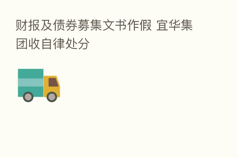 财报及债券募集文书作假 宜华集团收自律处分