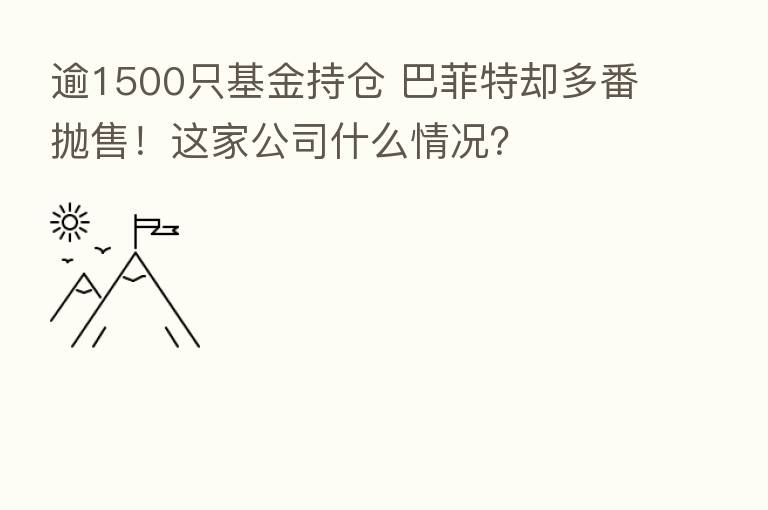 逾1500只基金持仓 巴菲特却多番抛售!这家公司什么情况?