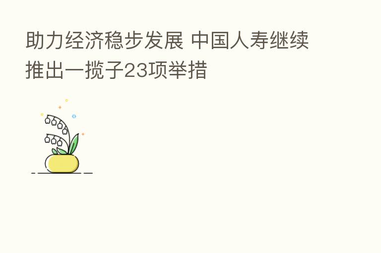 助力经济稳步发展 中国人寿继续推出一揽子23项举措