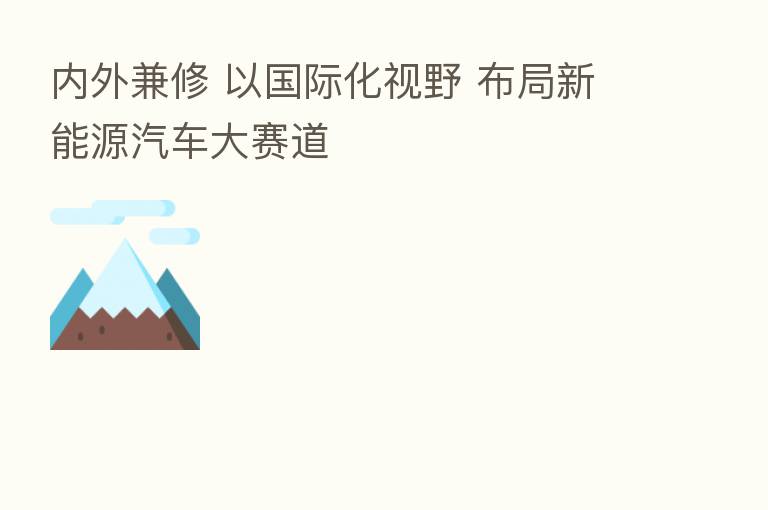 内外兼修 以国际化视野 布局新能源汽车大赛道