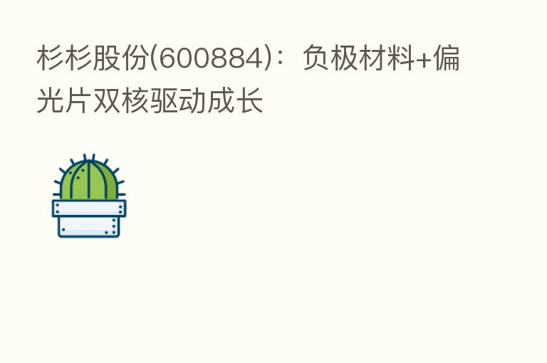 杉杉股份(600884):负极材料+偏光片双核驱动成长