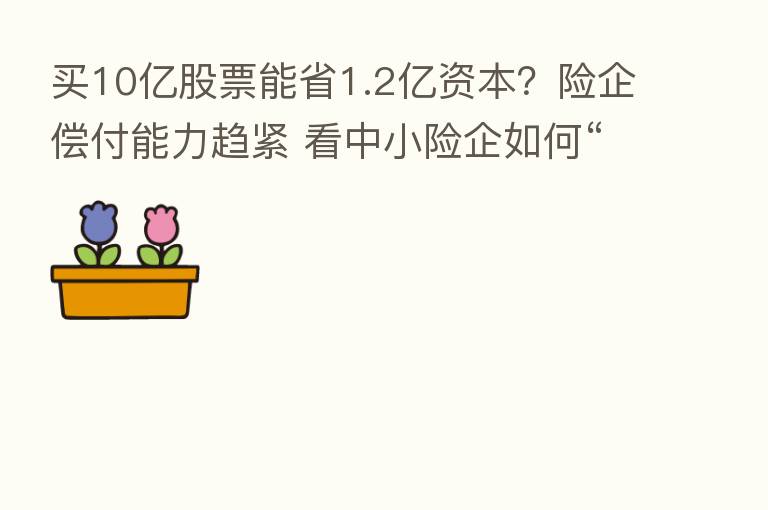 买10亿股票能省1.2亿资本?险企偿付能力趋紧 看中小险企如何“精打细算”