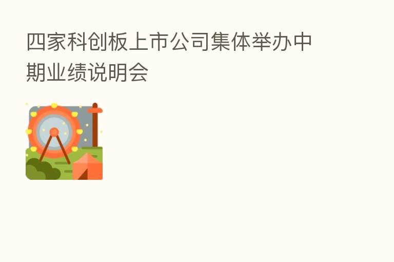 四家科创板上市公司集体举办中期业绩说明会