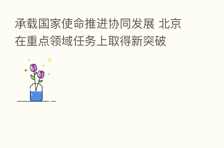 承载国家使命推进协同发展 北京在重点领域任务上取得新突破