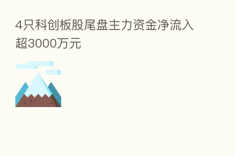 4只科创板股尾盘主力资金净流入超3000万元