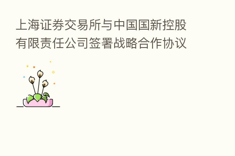 上海证券交易所与中国国新控股有限责任公司签署战略合作协议