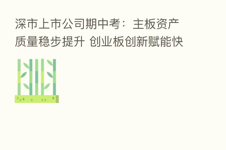 深市上市公司期中考:主板资产质量稳步提升 创业板创新赋能快速发展