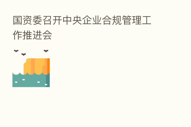 国资委召开中央企业合规管理工作推进会