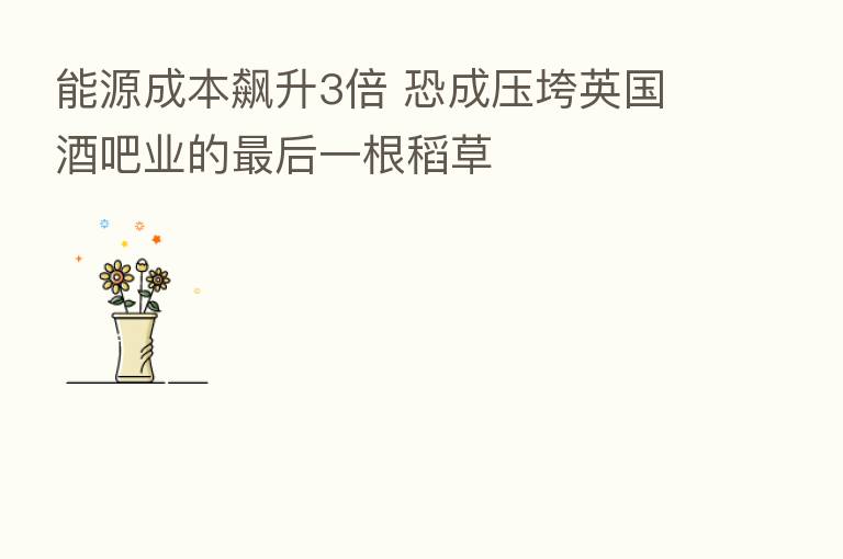 能源成本飙升3倍 恐成压垮英国酒吧业的 后一根稻草