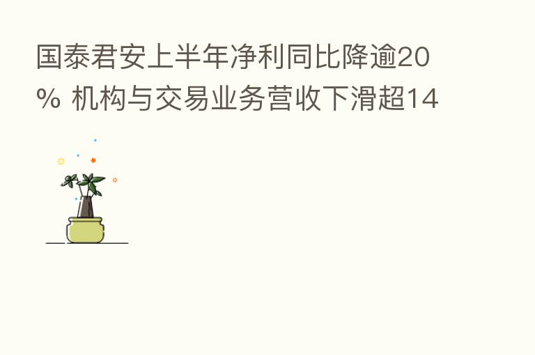 国泰君安上半年净利同比降逾20% 机构与交易业务营收下滑超14%