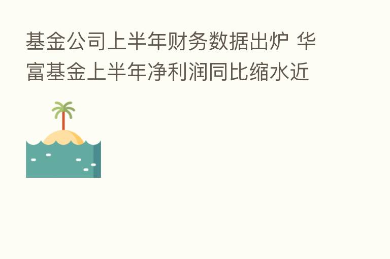 基金公司上半年财务数据出炉 华富基金上半年净利润同比缩水近四成