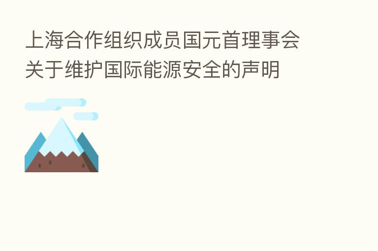 上海合作组织成员国元首理事会关于维护国际能源安全的声明